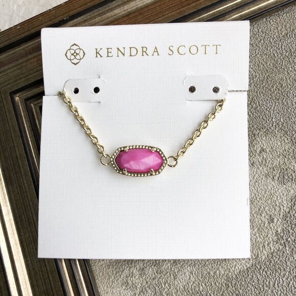 Kendra Scott Elaina Gold Purple Pearl Adjustable Chain Bracelet - Picture 1 of 4